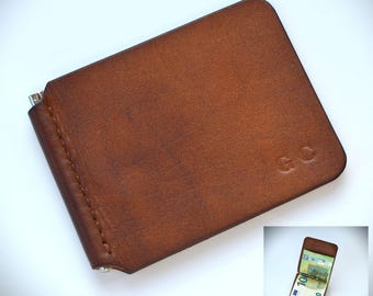 Portafoglio in pelle con fermasoldi, ferma banconote personalizzato