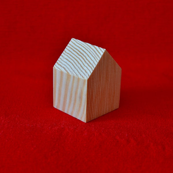 Spazi vuoti in legno a forma di casa, Case in legno per la pittura, Forma non finita di case in legno, Spazi vuoti in legno per fai da te, Arredamento per la casa