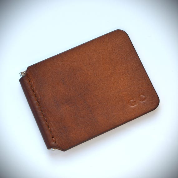 Keather Money Clip Wallet, Free personalization, For men,  Bill Clip, Leather purse, Gift