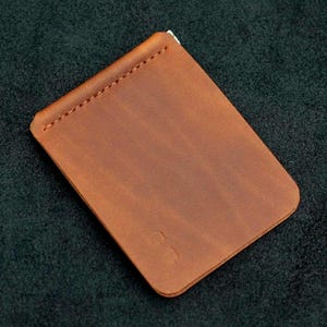 Billetera de cuero con clip para billetes, personalización gratuita, billetera de cuero para hombres, clip para billetes de cuero, monedero, regalo de cumpleaños o Navidad para él