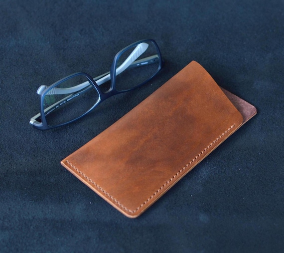 Handstitched Leather Glasses Case, Free personalization, Sunglasses Pouch,  Best gift