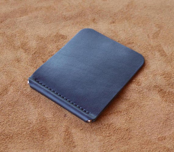 Money Clip Wallet, Free personalization, Black leather, Wallet for men, Leather Bill Clip, Leather purse, Gift for him, Birthday gift
