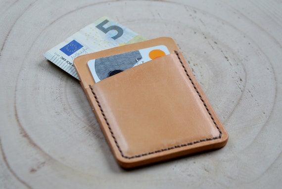 Leather Card Case/Card Wallet/Nature Leather Card Holder/Hand-stitched Leather/Gift for him/Gift for her/Birthday gift
