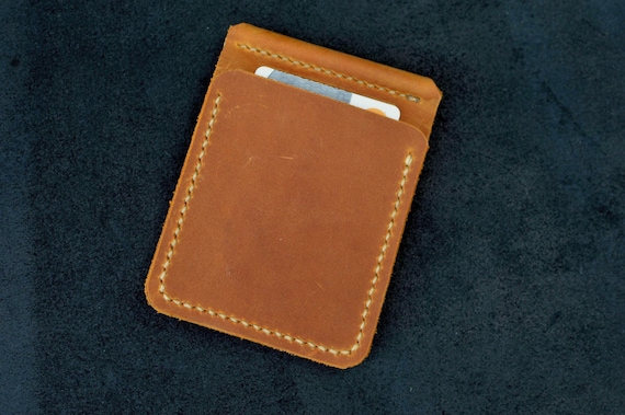 Men's Leather Money Clip Wallet, Handmade Leather billfold, Crazy Horse Leather Wallet, Gift for him, Birthday gift
