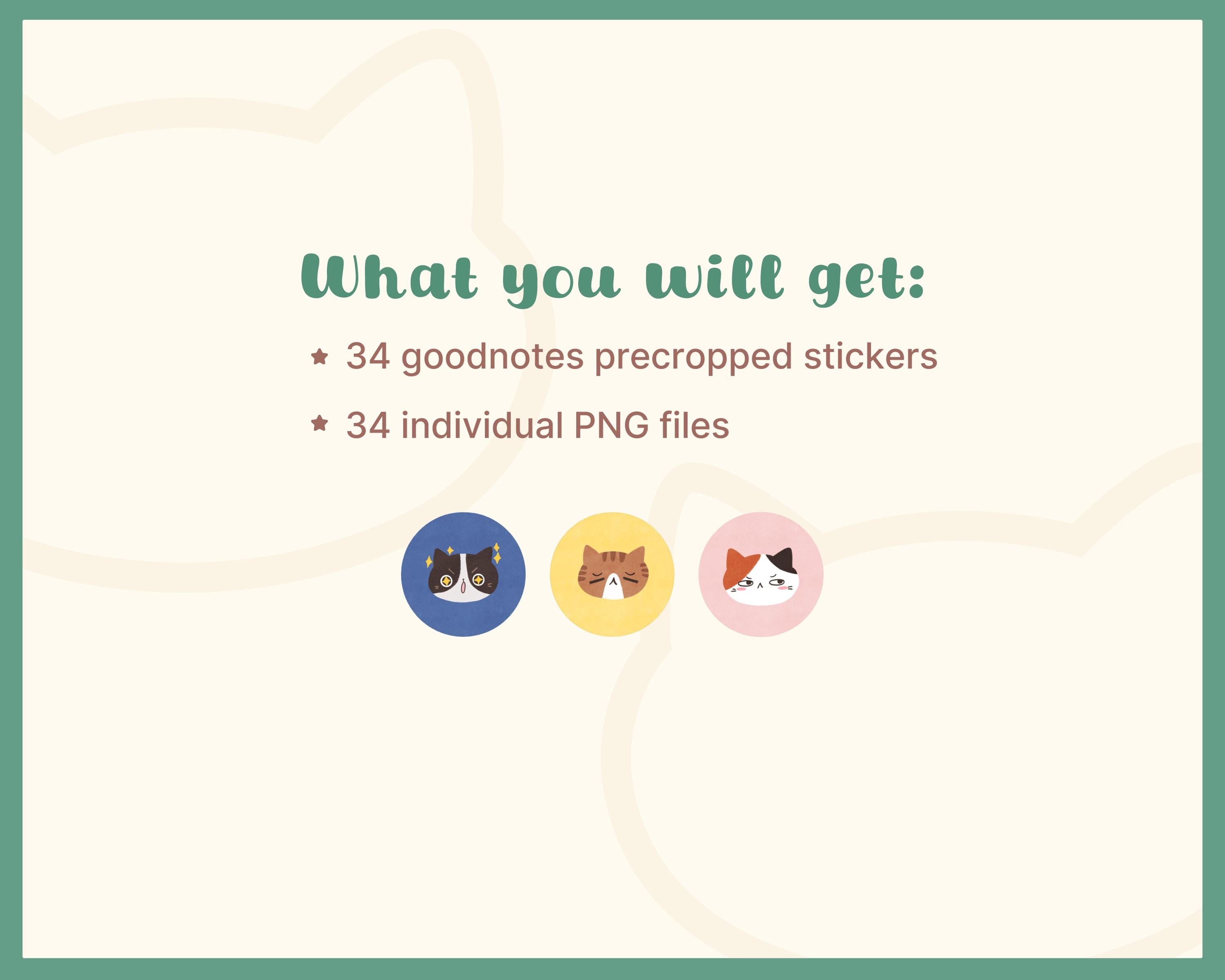 Cat Mood Stickers | Hand-drawn Emoji, Goodnotes Planner (digital) - Etsy