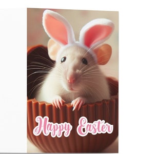 Adorabile biglietto di Pasqua con ratti: perfetto per gli amanti degli animali e per gli auguri di Pasqua!