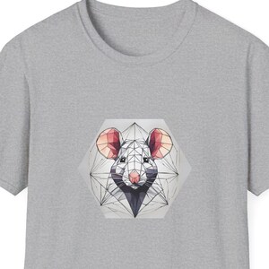Geometric Rat Tee - Unique Gift for Rat Lover - Christmas, Birthday Present for Mom, Dad, Daughter - Cute Rat Shirt