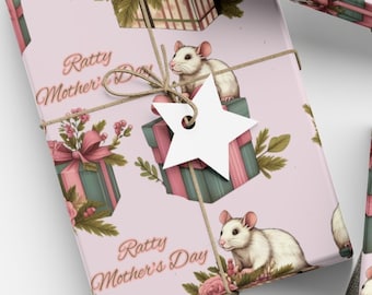 Wish a Happy MOTHER'S DAY with this Rat printed Gift Wrap Paper - 3 sizes