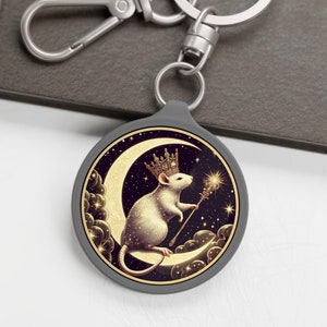 Vibrant Rat Keyring, Unique Christmas Gift for Rodent Enthusiasts, Fun Backpack Charm