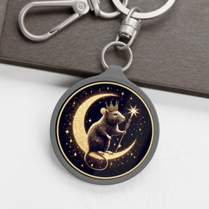 Vibrant Rat Keyring, Unique Christmas Gift for Rodent Enthusiasts, Fun Backpack Charm