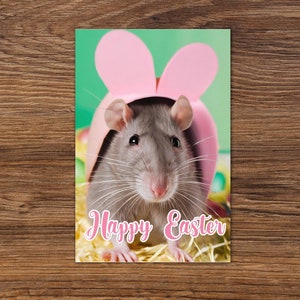 Happy Easter! Rat Card - Perfect card for Rodent Lovers