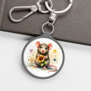 Vibrant Rat Keyring, Unique Christmas Gift for Rodent Enthusiasts, Fun Backpack Charm