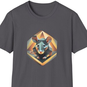 Geometric Rat Tee - Unique Gift for Rat Lover - Christmas, Birthday Present for Mom, Dad, Daughter - Cute Rat Shirt