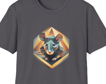 Geometrisches Ratten-T-Shirt - Einzigartiges Geschenk für Ratten-Liebhaber - Weihnachten, Geburtstagsgeschenk für Mutter, Vater, Tochter - Süßes Ratten-Shirt