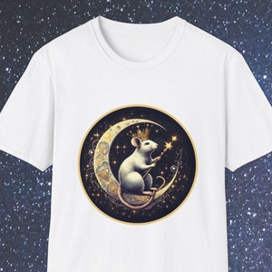 Celestial Rat Print T-shirt - Perfect Gift for Christmas and Birthday! Rat Lover Apparel for Mum, Daughter, Dad