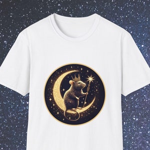 Celestial Rat Print T-shirt - Perfect Gift for Christmas and Birthday! Rat Lover Apparel for Mum, Daughter, Dad