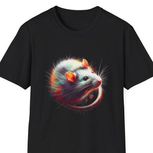 Cute fluffy detailed Rat printed T-shirt is a perfect gift  for any occasion for a rat fan
