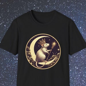 Celestial Rat Print T-shirt - Perfect Gift for Christmas and Birthday! Rat Lover Apparel for Mum, Daughter, Dad
