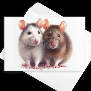 Adorable Rat Greeting Card | Perfect for Any Occasion for your rat mouse loving friend