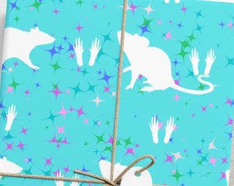 Adorable Rat Design Gift Wrap for birthdays or Christmas for the rat lover -  Various Sizes