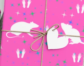 Rat Printed Gift Wrap Paper 3 sizes available - amazing wrap for Christmas or birthdays for rat lovers