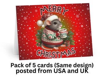 Tarjetas navideñas desgastadas (paquete de 5) (mismo diseño)
