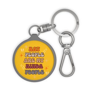 Rat Keyring Tag, Rat Lover Gift, Christmas Rat Keychain, Vibrant Color Key Holder, Unique Bag Accessory, Backpack Charm