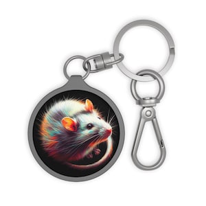Rat Key Ring, Cute Animal Design, Rodent Lover Keychain, Small Pet Gift, Mouse Charm Key Holder