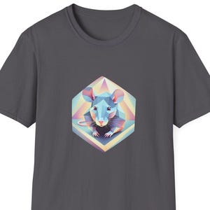 Geometric Rat Tee - Unique Gift for Rat Lover - Christmas, Birthday Present for Mom, Dad, Daughter - Cute Rat Shirt