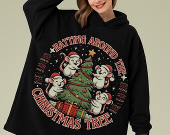 Manta con capucha navideña acogedora, ropa de estar cálida y temática, regalo para otoño, comodidad para el hogar de temporada, chal relajante