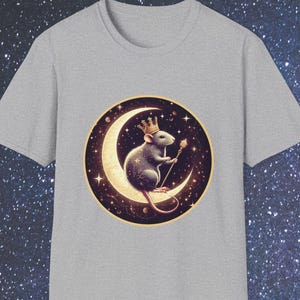 Celestial Rat Print T-shirt - Perfect Gift for Christmas and Birthday! Rat Lover Apparel for Mum, Daughter, Dad