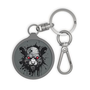 Zombie Rat Keyring Tag, Rat Lover Gift, Christmas Rat Keychain, Vibrant Color Key Holder, Unique Bag Accessory, Backpack Charm