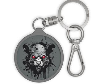 Zombie Ratte Schlüsselring Tag, Ratte Liebhaber Geschenk, Weihnachtsratte Schlüsselbund, lebendige Farbe Schlüsselhalter, einzigartiges Taschenzubehör, Rucksackanhänger