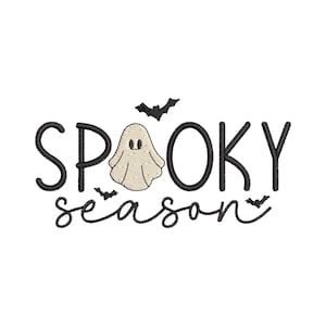 Spooky Season Embroidery Design, Halloween Ghost Embroidery, Machine Embroidery Design 3 Sizes
