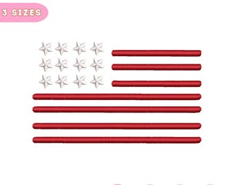 America Flag Embroidery Design, 4th Of July Embroidery Design, USA Flag Embroidery, Machine Embroidery Design, 3 Sizes, Embroidery Download