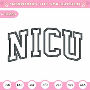 Nicu Applique Machine Embroidery Design, Nicu Nurse Arched Applique Design, Nicu Team Embroidery Design Files, Nurse Life Gift