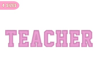 Lehrer Applikation Stickmuster, Stickdatei für Lehrer, Lehrer Wertschätzung, 4 Größen, Instant Download