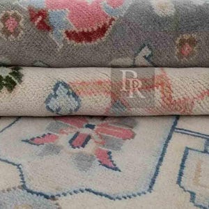 Pastle Beige Oushak style Hand Knotted Rug 4x6, 5x8, 6x9, 8x10, 9x12, 10x14 ft Handmade Rugs for Living Room - Antique Contemporary rug