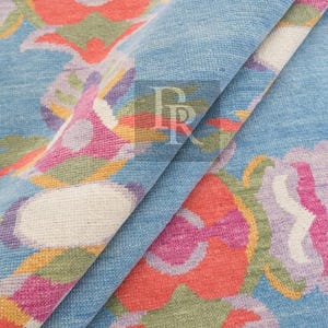 Contemporary Pale Blue Oushak Hand Knotted Rug 4x6, 5x8, 6x9, 8x10, 9x12, 10x14 ft Handmade Rugs for Living Room - Antique Style Wool Rug