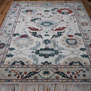 8x10 ft Quick Ship! Elegant Handmade Oushak Rug, Hand Knotted Perfection for Living Spaces. A Fusion of Traditional and Modern Design Carpet