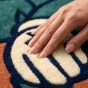 KAWS Inspirierter Abstrakter Handgetufteter Teppich Moderner Pop-Art-Teppich, Luxus-Designer-Statementteppich, ästhetischer Bodendekor Bild 8