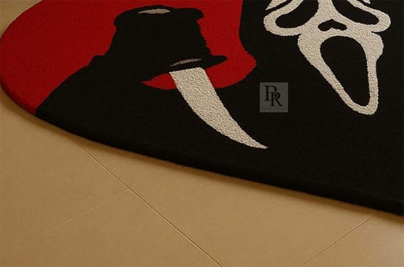 Heart Horror Rug – Handmade Tufted Ghost Face Carpet, Halloween Decor ...