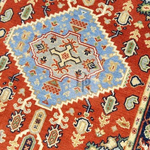 Orange Oushak Rug 7x11 Hand-Knotted 100% Wool Carpet/Turkish Oushak Rug/Turkmen Area Rug/Contemporary Oriental Rug for Bedroom-Antique rug