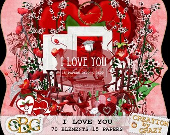 Zestaw do scrapbookingu „Kocham Cię” autorstwa Grazy