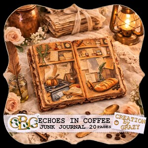 ❤️[Echoes in Coffee Sands]– Shabby Chic Junk Journal Kit