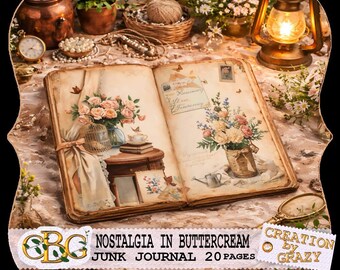 Nostalgia in Buttercream – Shabby Chic Junk Journal Kit