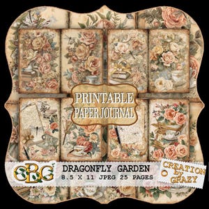 Dragonfly Garden – Shabby Chic Junk Journal Kit image 3