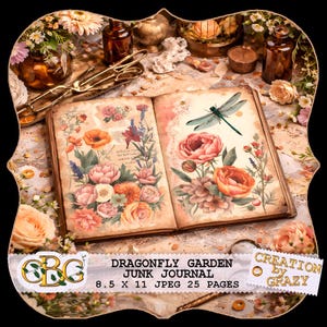 Dragonfly Garden – Shabby Chic Junk Journal Kit image 1