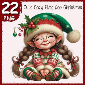 Christmas Funny elves PNG, Christmas clipart, elves clipart, Winter elf clipart, Christmas cards, Create by Ai Tool