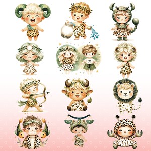 Zodiac Clipart for Kids, Zodiac Sign Clipart Bundle Zodiac PNG for ...